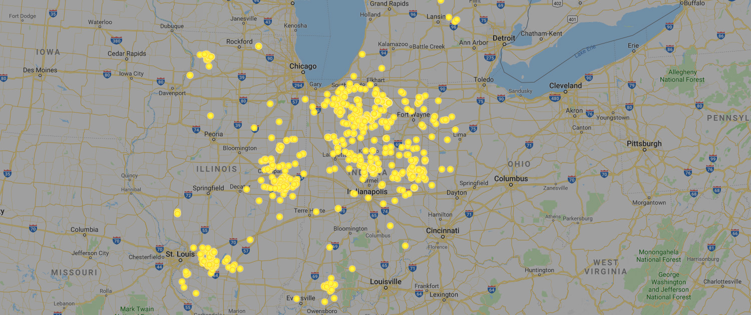 Map of SolarCAM installations